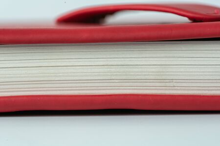 Close up books mockup on white backgroundの写真素材