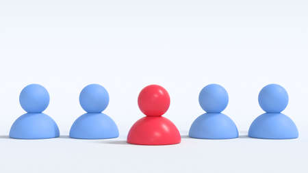 3D people icon. Leadership and teamwork concept background. 3D renderingの写真素材