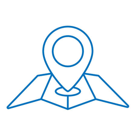 Pin Pointer World Map Location Symbol  Travel Line Style Iconのイラスト素材