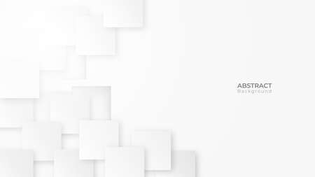 Abstract 3d modern square background. White and grey geometric pattern texture. vector art illustrationのイラスト素材