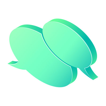 3D Isometric message dialog chat symbol. Business online chatting concept. vector art illustration.のイラスト素材
