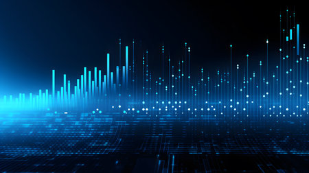 abstract background with glowing lines with clouds. Cloud computing technology and big data concept or data analytic information. Artificial intelligenceの素材