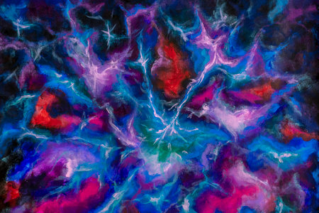 Parallel Universes. Abstract 2021 fashion color trends - blurred watercolor illustration background...