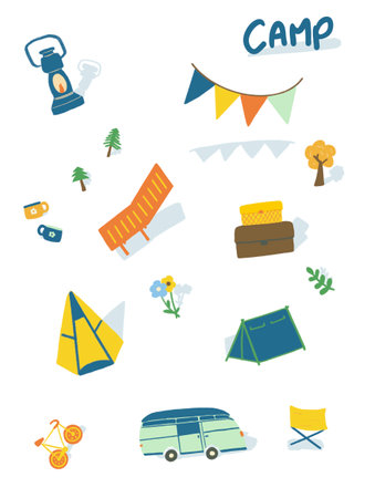 camping icon setの写真素材