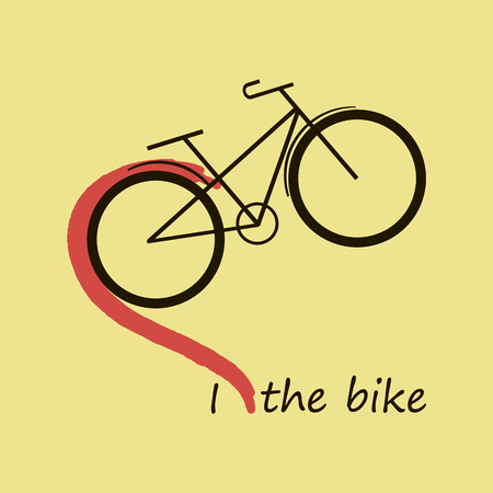 a bike. a heart. I love bikeのイラスト素材