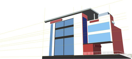 project of a supermarket for urban development, in the stage of working drawing.のイラスト素材