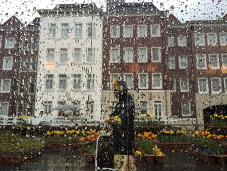 Working On A Rainy Dayの写真素材