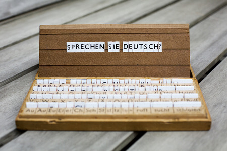 a letter box with the text: "Sprechen Sie deutsch?"の写真素材