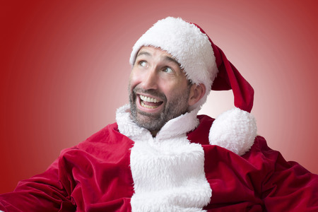 portrait of a Santa Claus laughingの写真素材