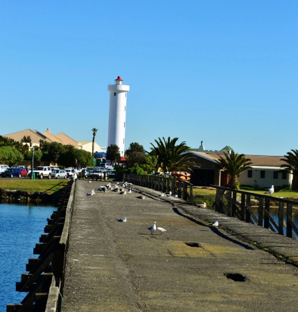Light house on Woodbridge island in Milnertonの写真素材