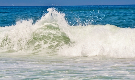 Seascape with waves in the atlantic ocean