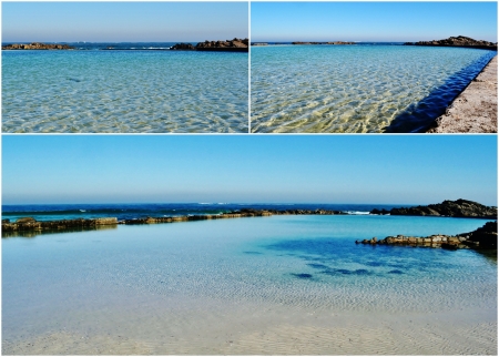 Landscape collage with tidal pool in Silverstroom Westcoast South Africaの写真素材