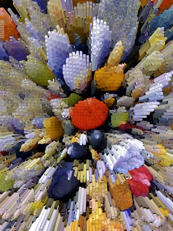Close up of colorful pebbles on the beach