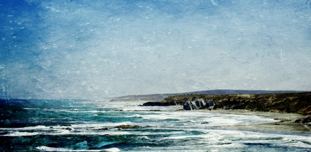Landscape with the rocky coastline of Strandfontein