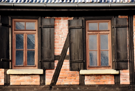 Close up of an old timbered houseのeditorial素材