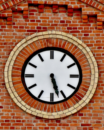 Close up of building with red brick work