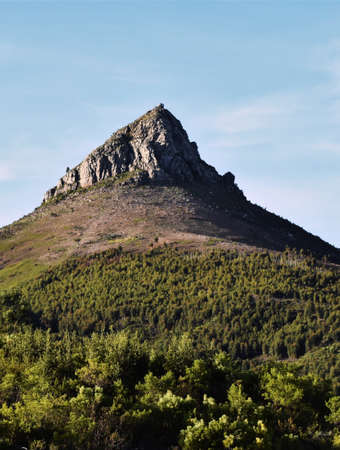 Landscape with the Botmaskop mountain in South Africaの写真素材