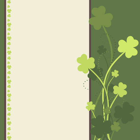 St Patrick's Day card with shamrock leaves in green colorsのイラスト素材