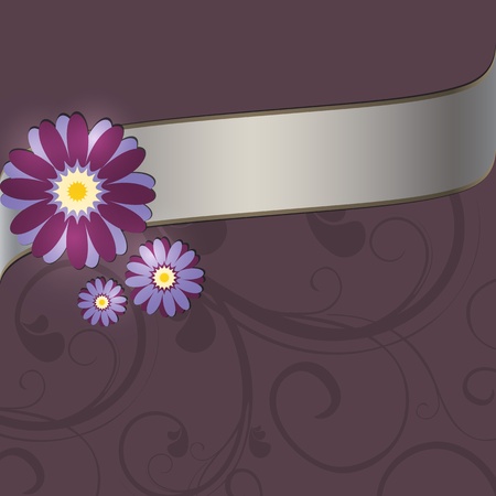 Floral purple background with place for textのイラスト素材