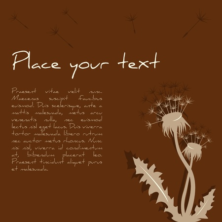 Dandelion silhouette brown background with place for textのイラスト素材