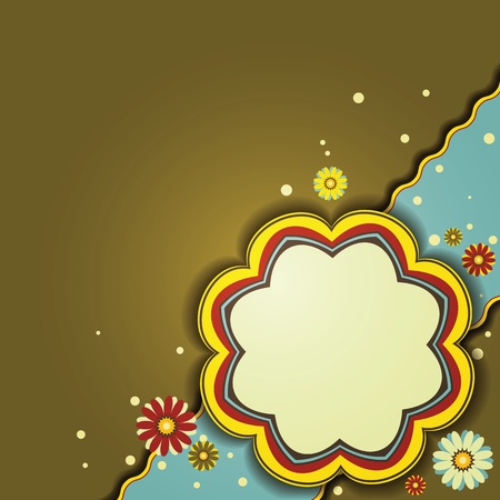 Scrap vintage template with flower and place for textのイラスト素材