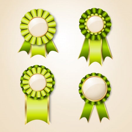 Geen prize trophy ribbon  Eco and naturalのイラスト素材