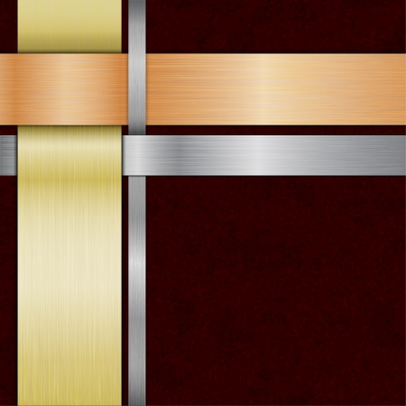 Template with metal ribbons and place for title or textのイラスト素材