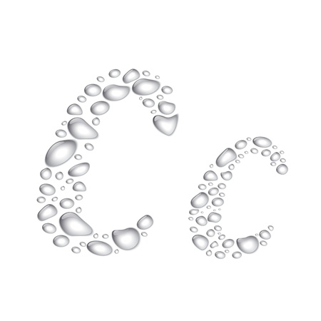 Vector Water drop alphabet, letter Ccのイラスト素材