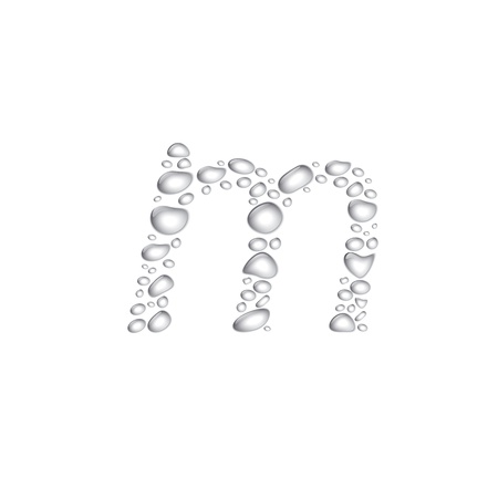 Vector Water drop alphabet, letter mのイラスト素材