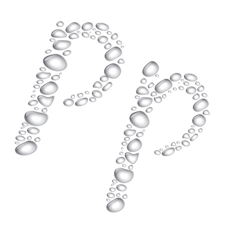 Vector Water drop alphabet, letter Ppのイラスト素材