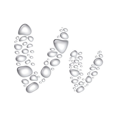 Vector Water drop alphabet, letter Vvのイラスト素材