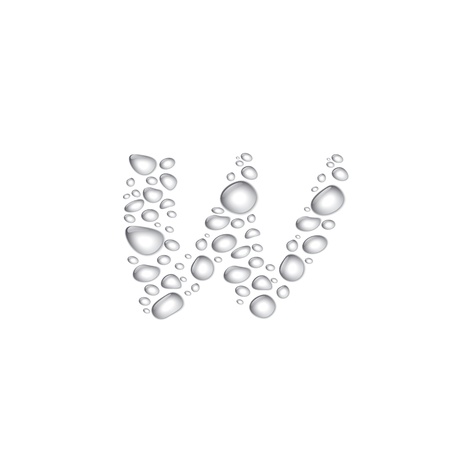 Vector Water drop alphabet, letter wのイラスト素材