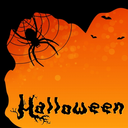 Magic Halloween background with spiderのイラスト素材