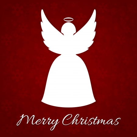 A Very Merry Christmas card with angelのイラスト素材