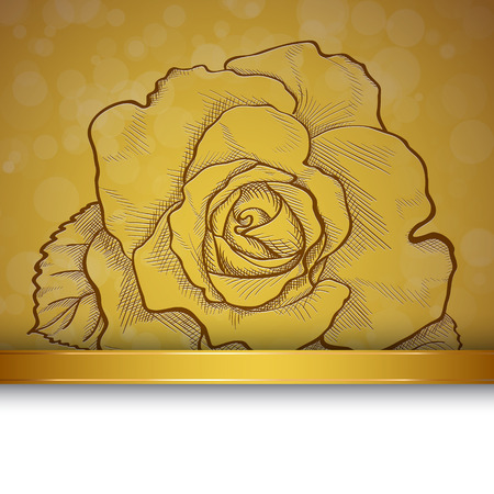Sketch  rose background, hand drawn, ink styleのイラスト素材