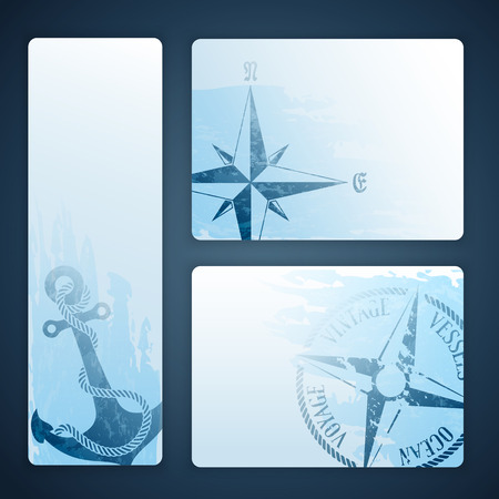 Nautical background with wind rose compass and anchorのイラスト素材