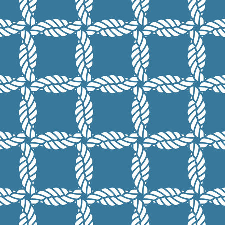 Seamless nautical rope knot pattern, fishing netのイラスト素材