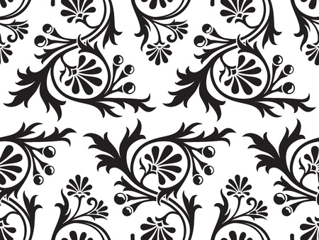 Seamless floral tiling pattern. Inspired by old victorian ornamentsのイラスト素材