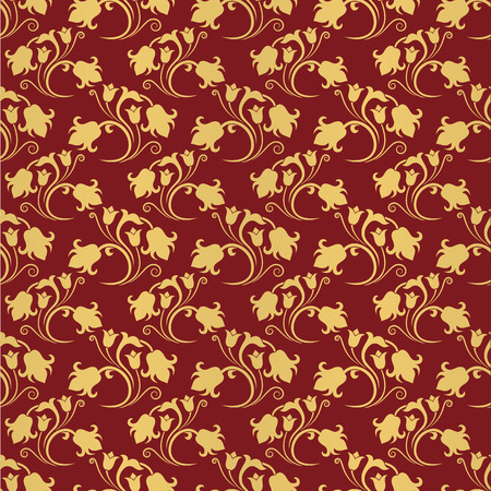 Seamless floral tiling pattern. Inspired by old victorian ornamentsのイラスト素材