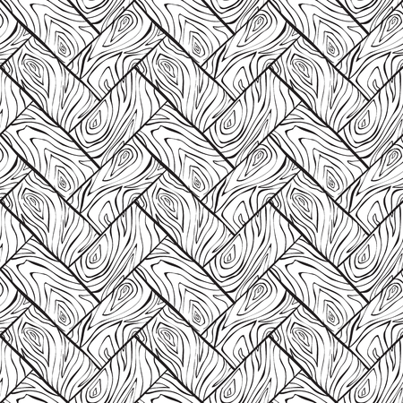 Vector wood texture seamless background, ink drawing imitationのイラスト素材