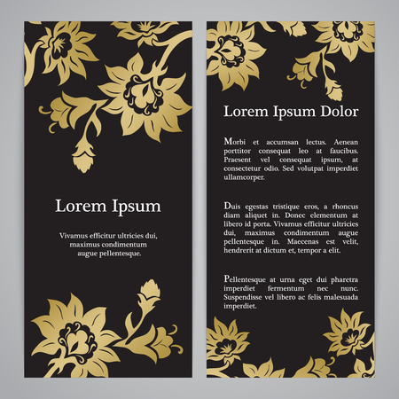 Floral backgrounds with hand drawn ornament. Templates for banner, flyer ar invitationのイラスト素材