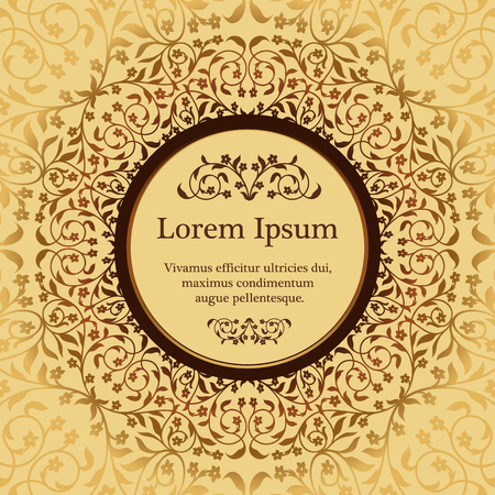 Invitation card with arabesque decor - ottoman floral patternのイラスト素材
