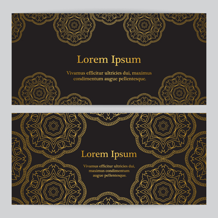 Background with gold ornament. Inspired by ottoman and islamic ornaments. For wedding invitation, book cover or flyerのイラスト素材