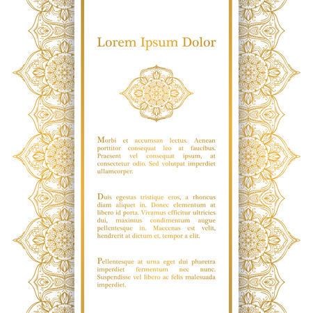 Background with gold ornament mandala.のイラスト素材