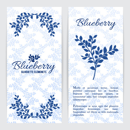 Bilberry or blueberry flyer templatesのイラスト素材