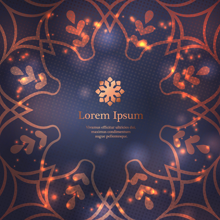 Wedding invitation,  thank you card, modern tribal ornament background template. Vector elegant templateのイラスト素材