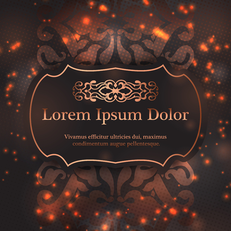 Wedding invitation, thank you card, modern tribal ornament background template. Vector elegant templateのイラスト素材