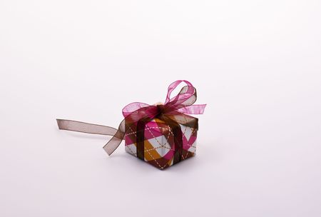 Beautiful gift package on isolated white backgroundの写真素材