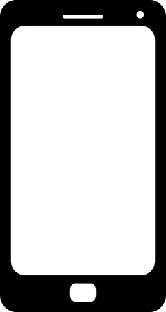 Simple black smartphone with empty white screen, vector graphic, element of infographics, webdesign icon, fully scalableのイラスト素材