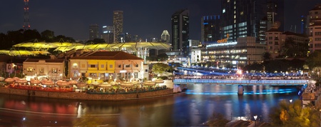 Clarke Quay Singapore at nighttime 
